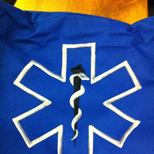 Paramedic symbol embroidery
