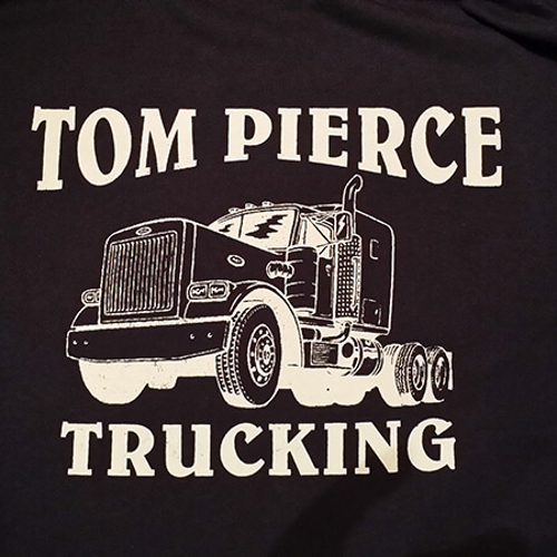 Tom Pierce Trucking custom embroidery
