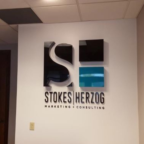 Interior wall graphic for Stokes Herzog