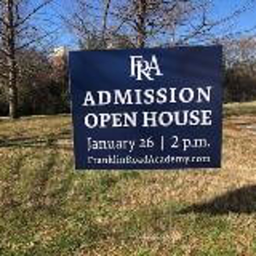 Admission Open House signage