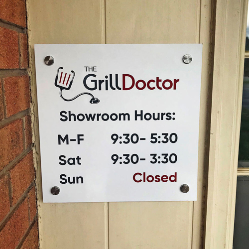 Metal Showroom Hours Sign