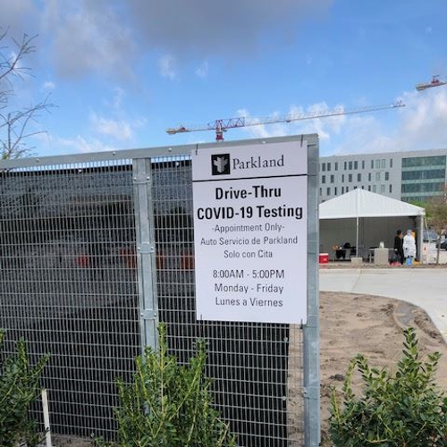 Drive Thru Covid Testing Fence Sign