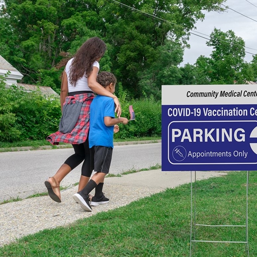 Covid Vaccination Staked Yard Sign