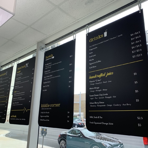 Custom Hanging Menu Boards