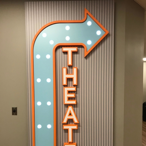 Gathering Point Church Theater Wayfinding Signage