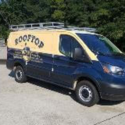 Blue Rooftop Van Wrap