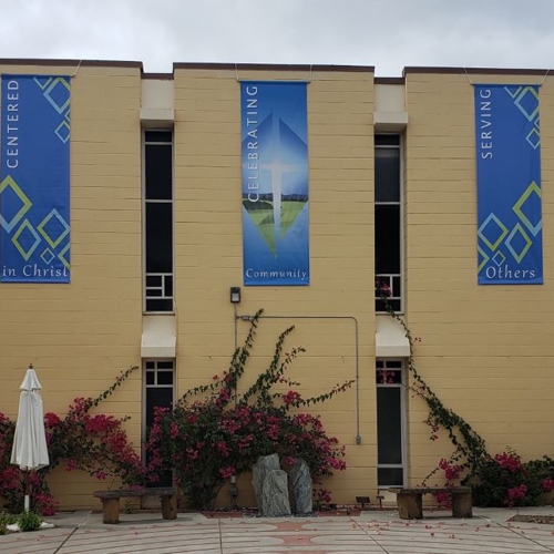 Hanging banners - First Presbyterian Church