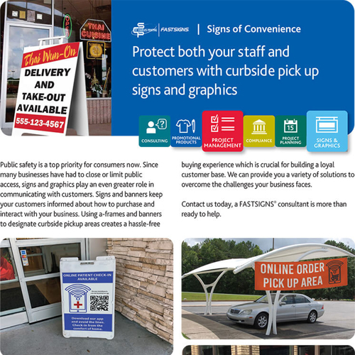 Different sample of custom signage and graphics