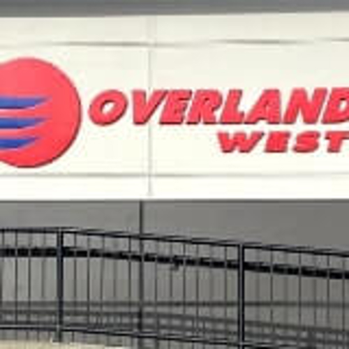 Overland West dimensional letters on the building