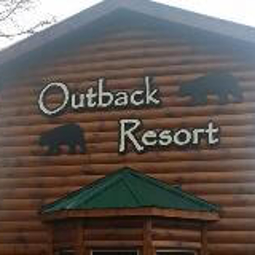 Outback resort signage on the building wall