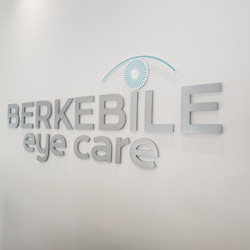 Berkebile eye care signage on the wall