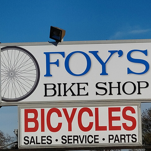 Foy's bike shop sign 
