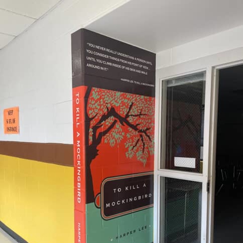 To kill a mocking bird book graphics on the wall
