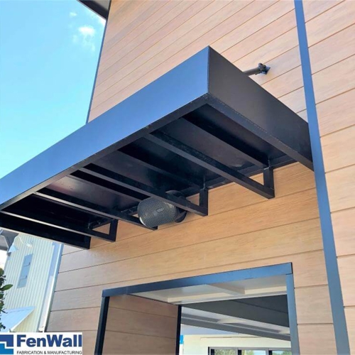 Fenwall econo blue canopy on the building