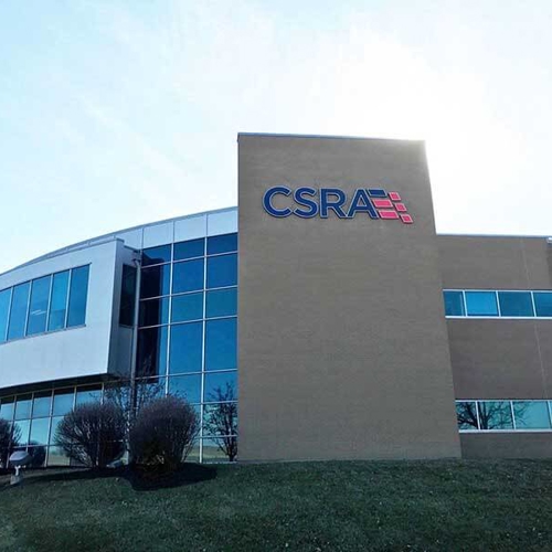 CSRA logo on the building 