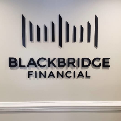 Blackbridge Financial sign on the wall