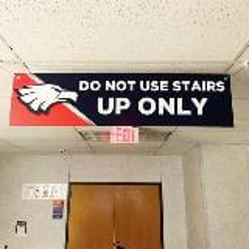 COVID awareness hanging sign