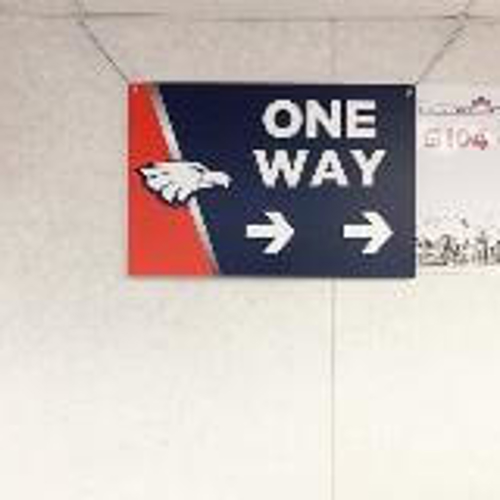 One way signage on the wall