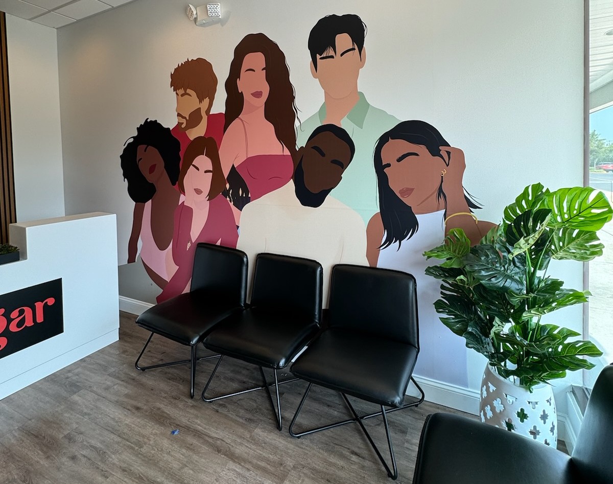 mural of people on wall