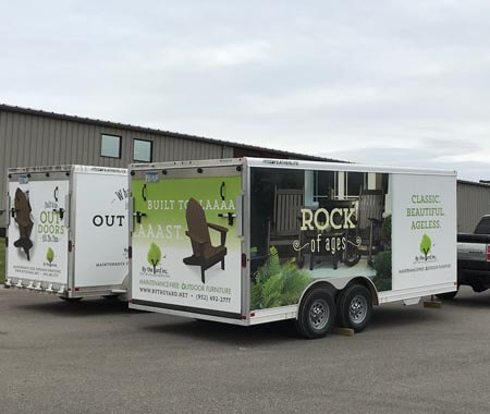 trailer with logos