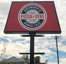 philadelphia outdoor commercial sign for pizza restaurant