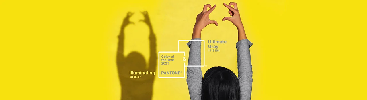 Pantone 17-5104 Ultimate Gray + Pantone 13-0647 Illuminating