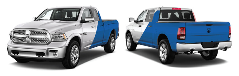 example of 1/2 wrap truck graphic 