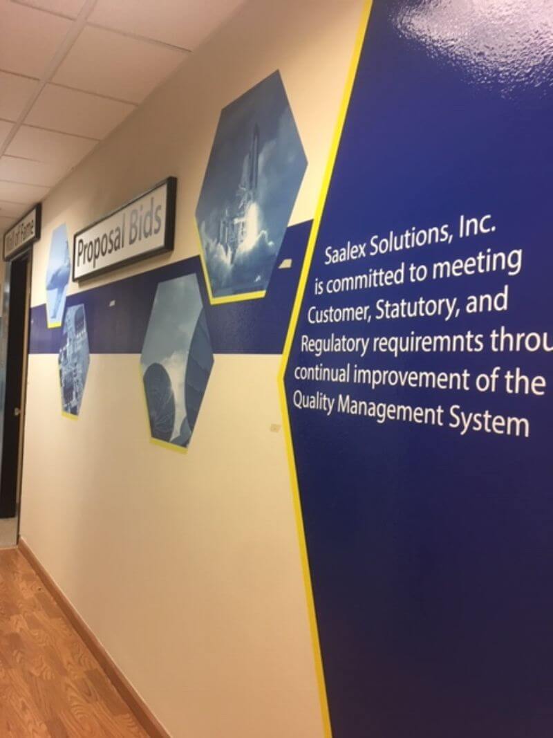 fastsigns oxnard wall graphics with unique hexagon shapes