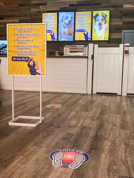 signage and decals help with social distancing