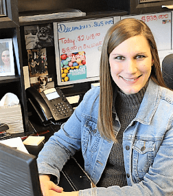 allison miller with a phone system