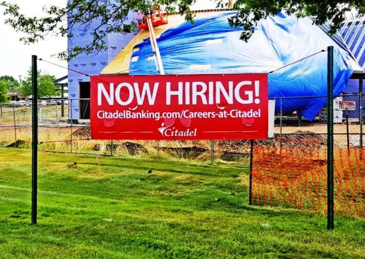 large temporary now hiring banner