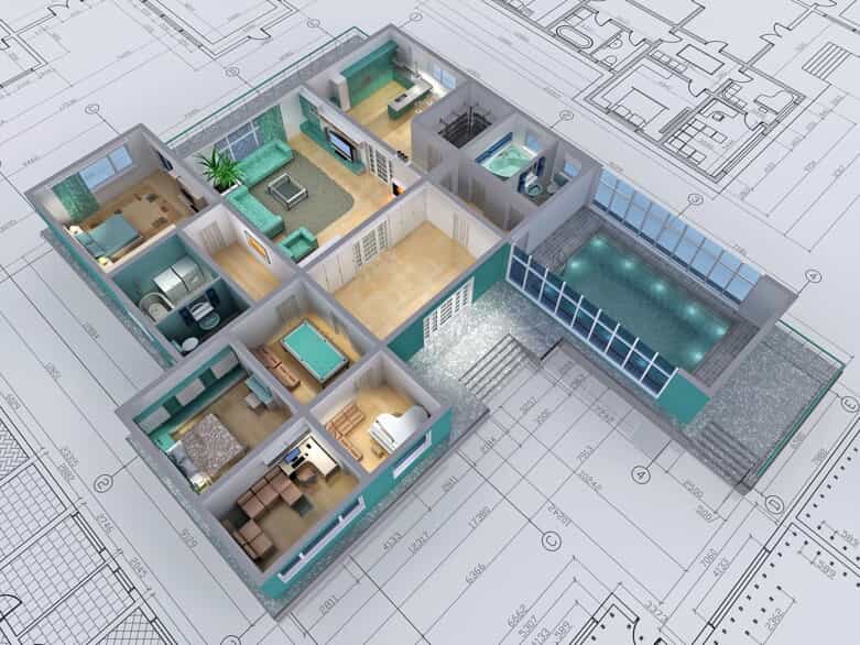 a 3D Rendering of a home