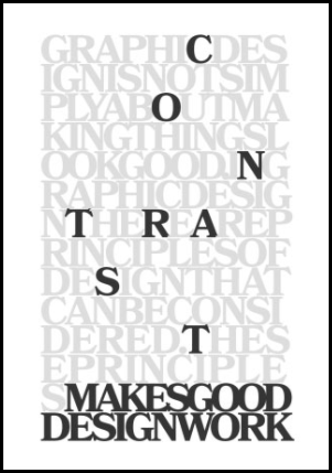 a graphic has contrasting letter colors so letters that are darker spell out "Contrast"