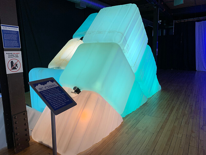 IBC Iceberg signage with interior decor