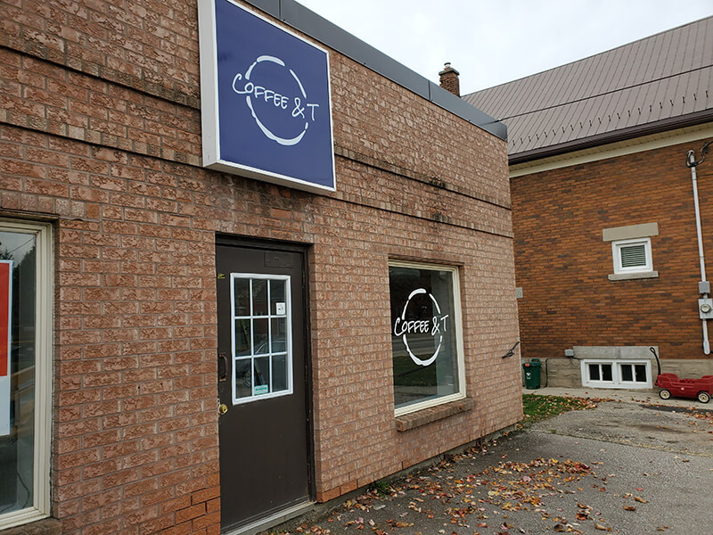 Coffee & T shop with logo