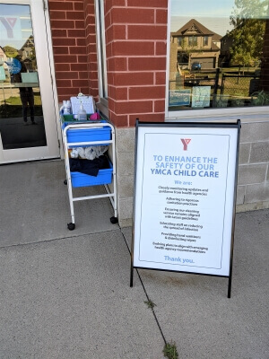Safety signage for YMCA child