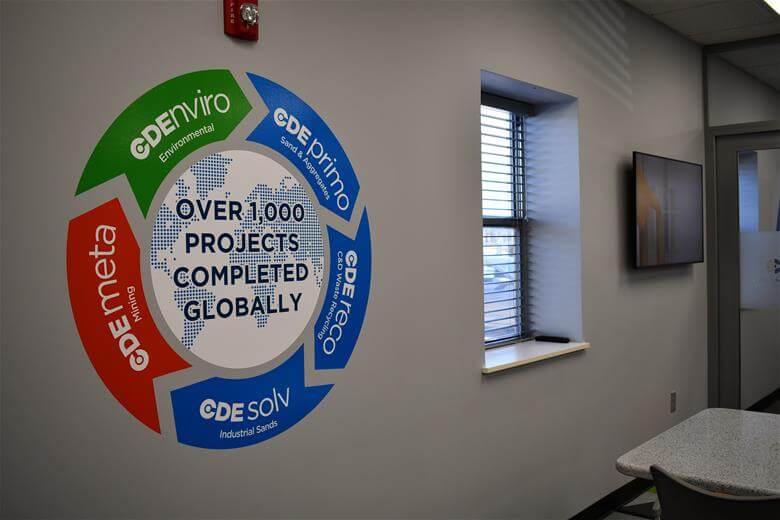 CDE vinyl sign
