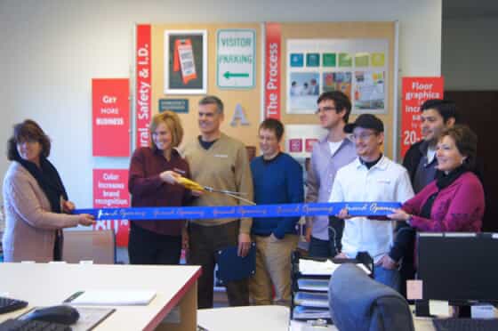 ribbon cutting ceremony at FASTSIGNS of arbutus