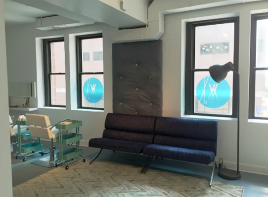 the interior of the white room salon