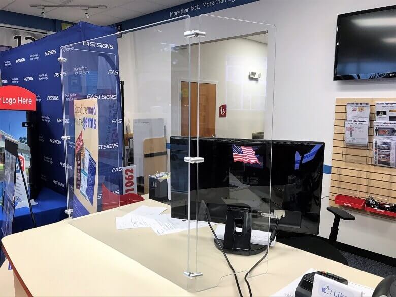 free standing desk safety shield