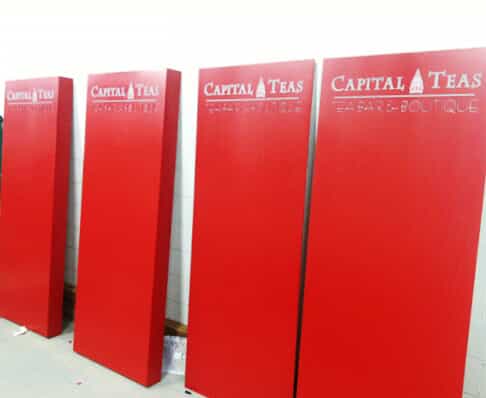 capital teas' engraved signs