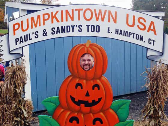 a pumpkin cut out for photos