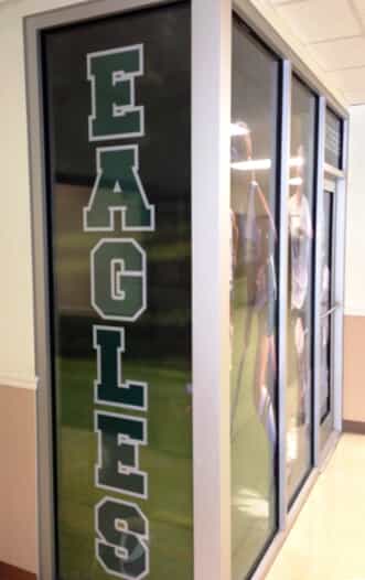 wall murals are placed around the athletics department of indian creek