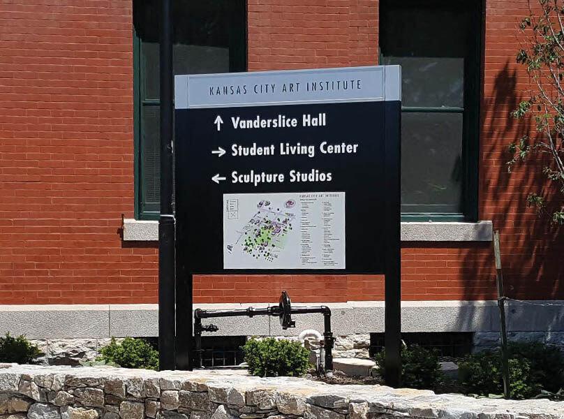 exterior post and panel sign