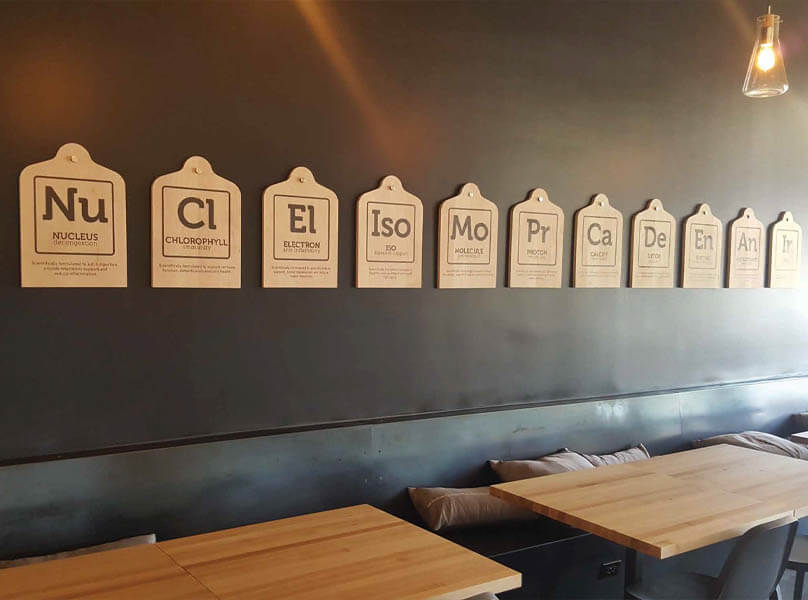 wooden routed print signs